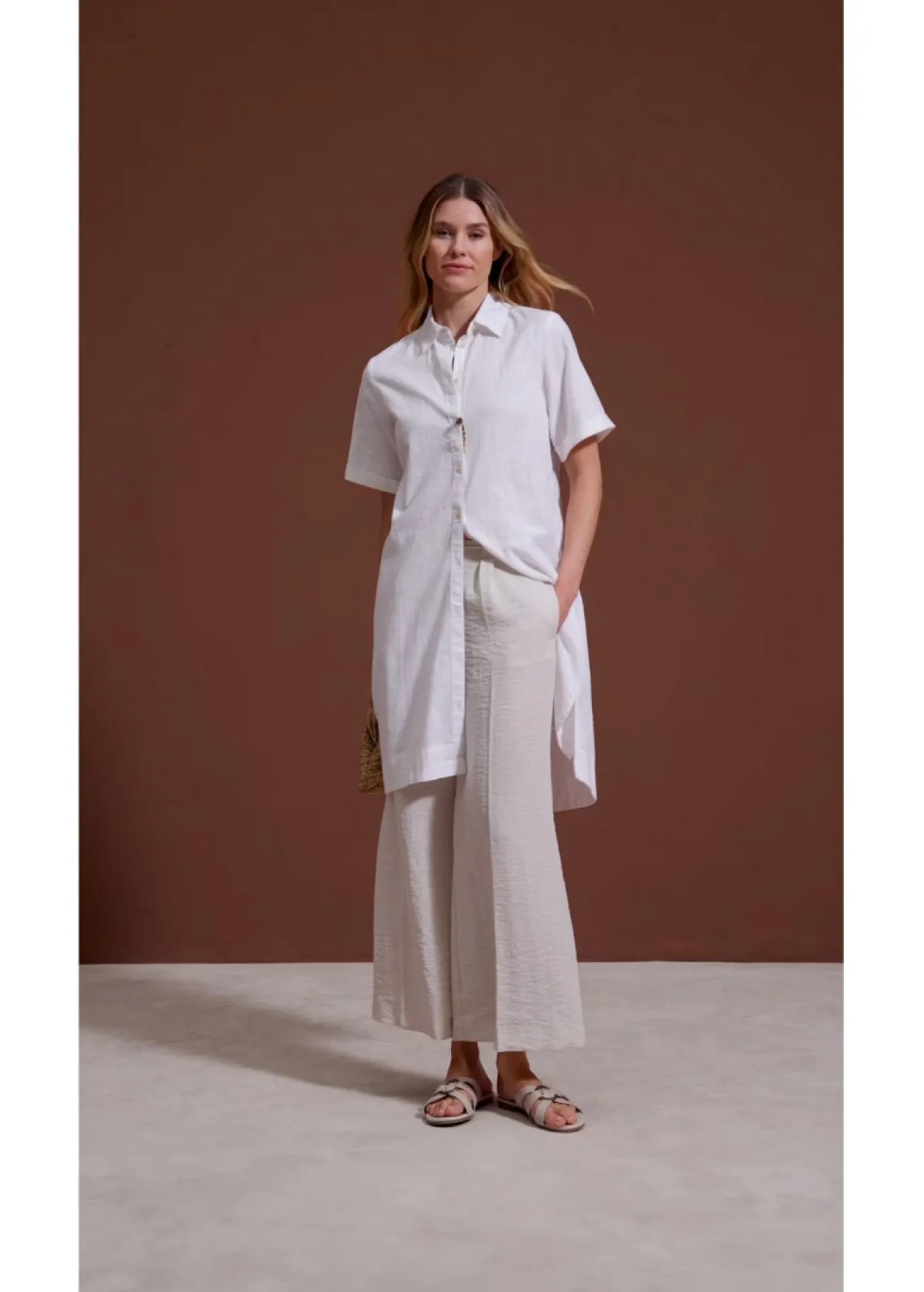 Vestido camisero de algodón puro