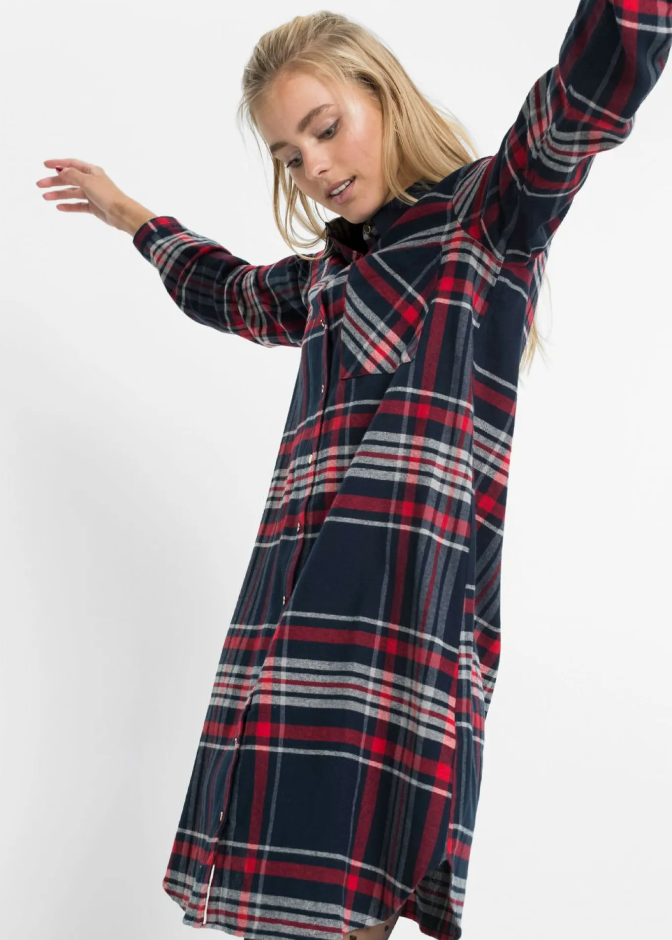 Vestido camisero de algodón puro