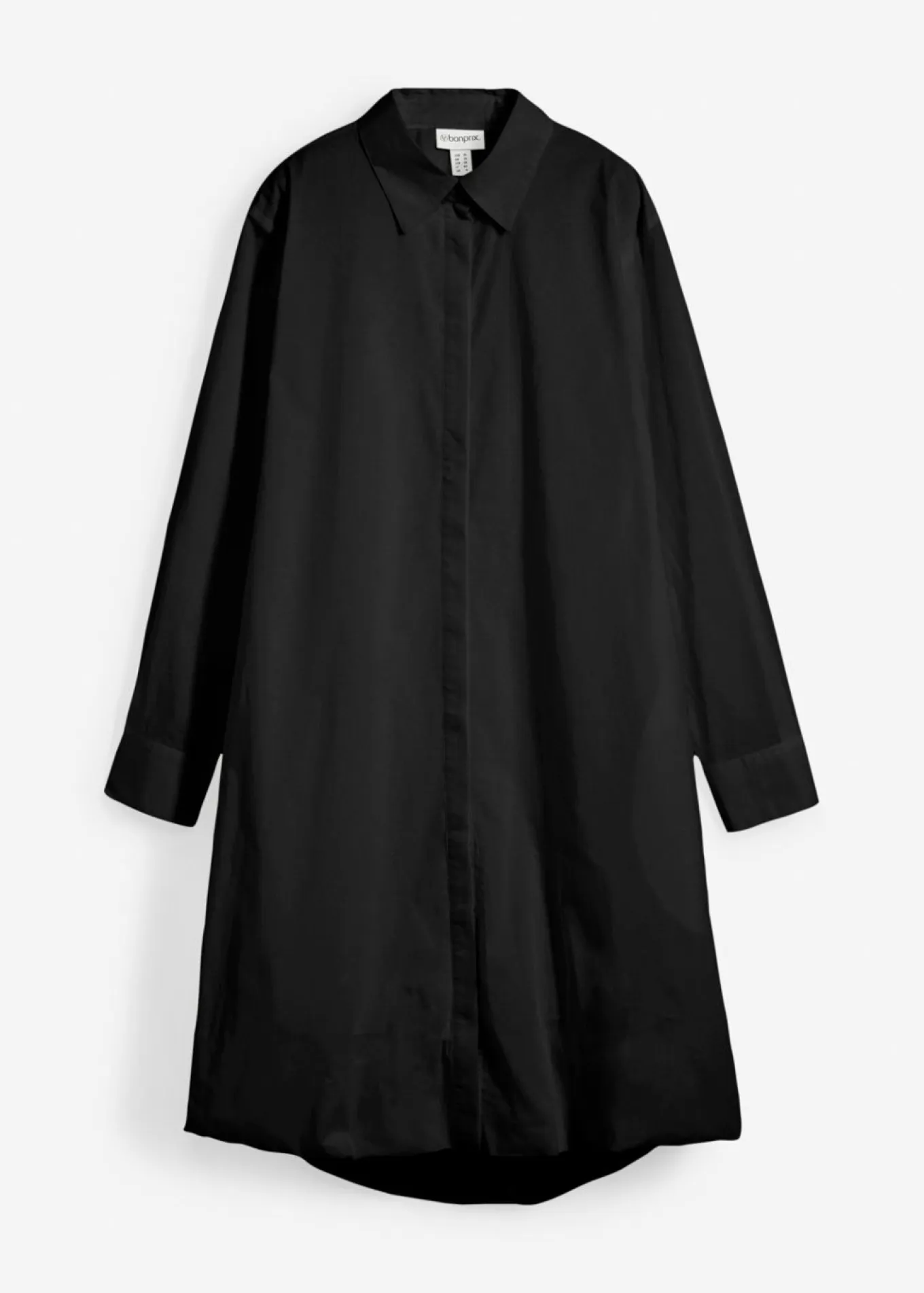 Vestido camisero de algodón puro con dobladillo abullonado