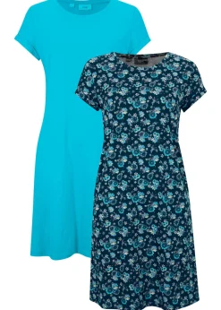 Vestido camisero de algodón puro con aberturas laterales (2 unidades)