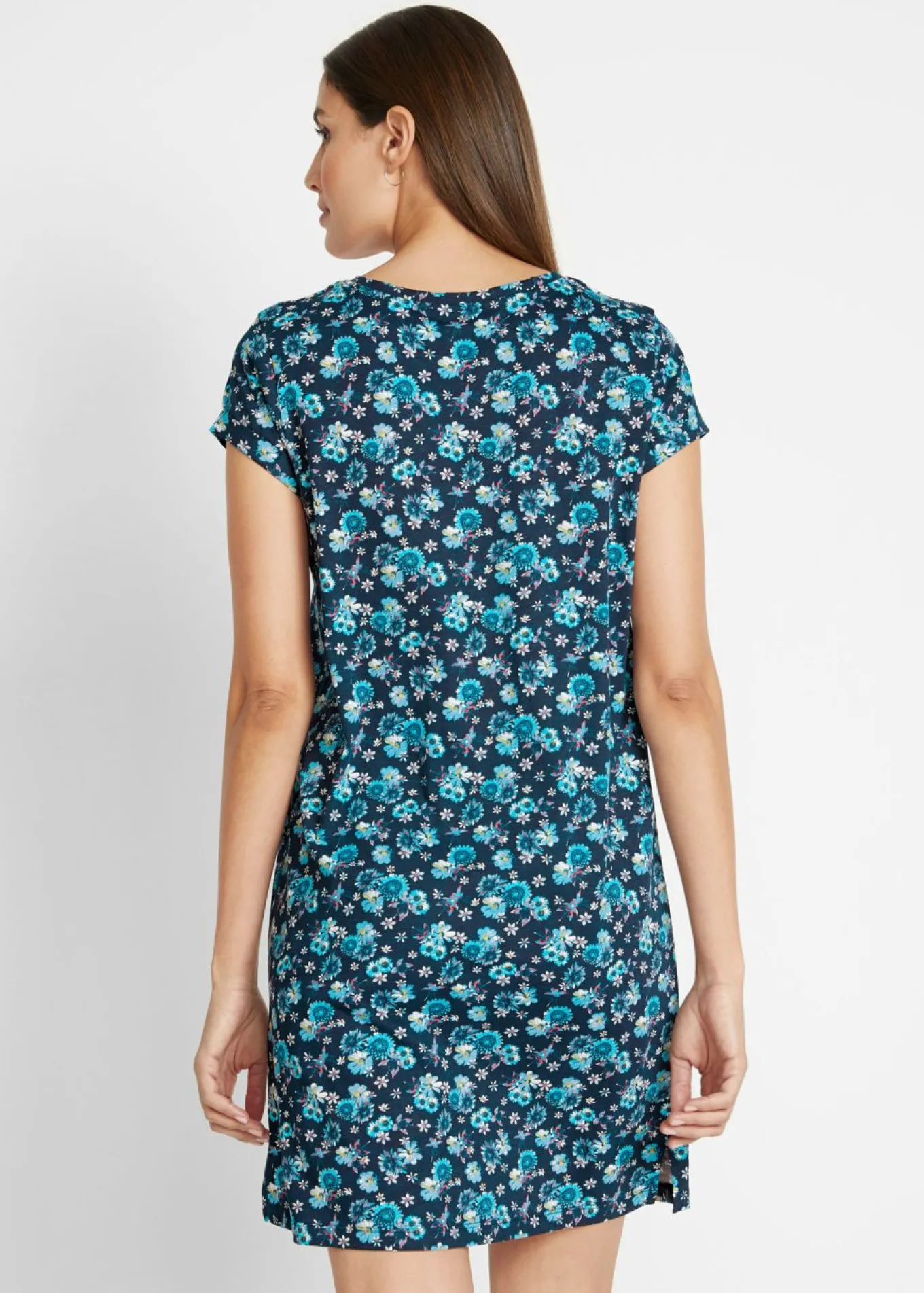 Vestido camisero de algodón puro con aberturas laterales (2 unidades)