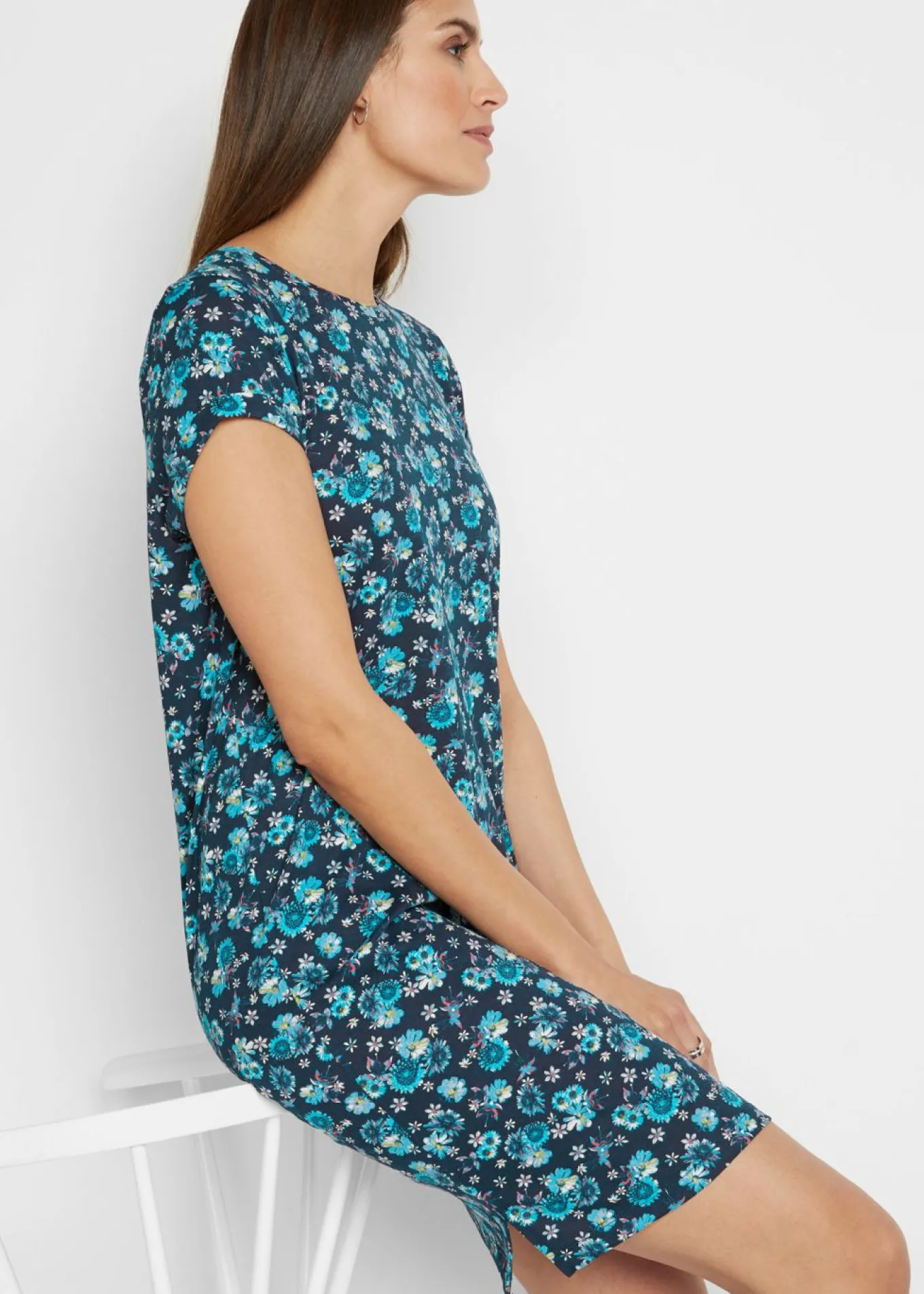 Vestido camisero de algodón puro con aberturas laterales (2 unidades)