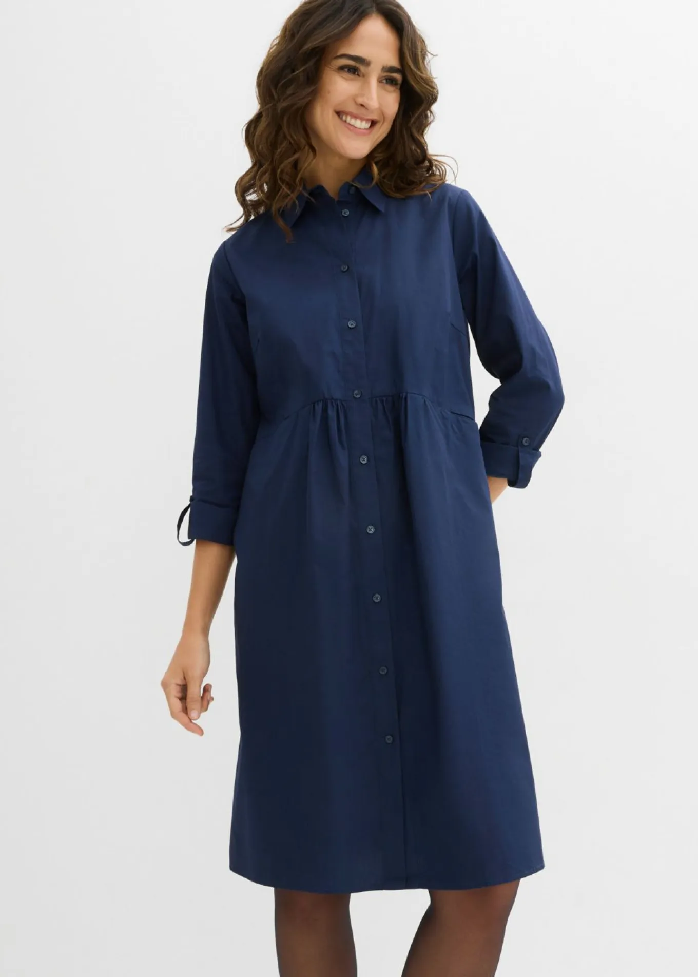 Vestido camisero de algodón puro