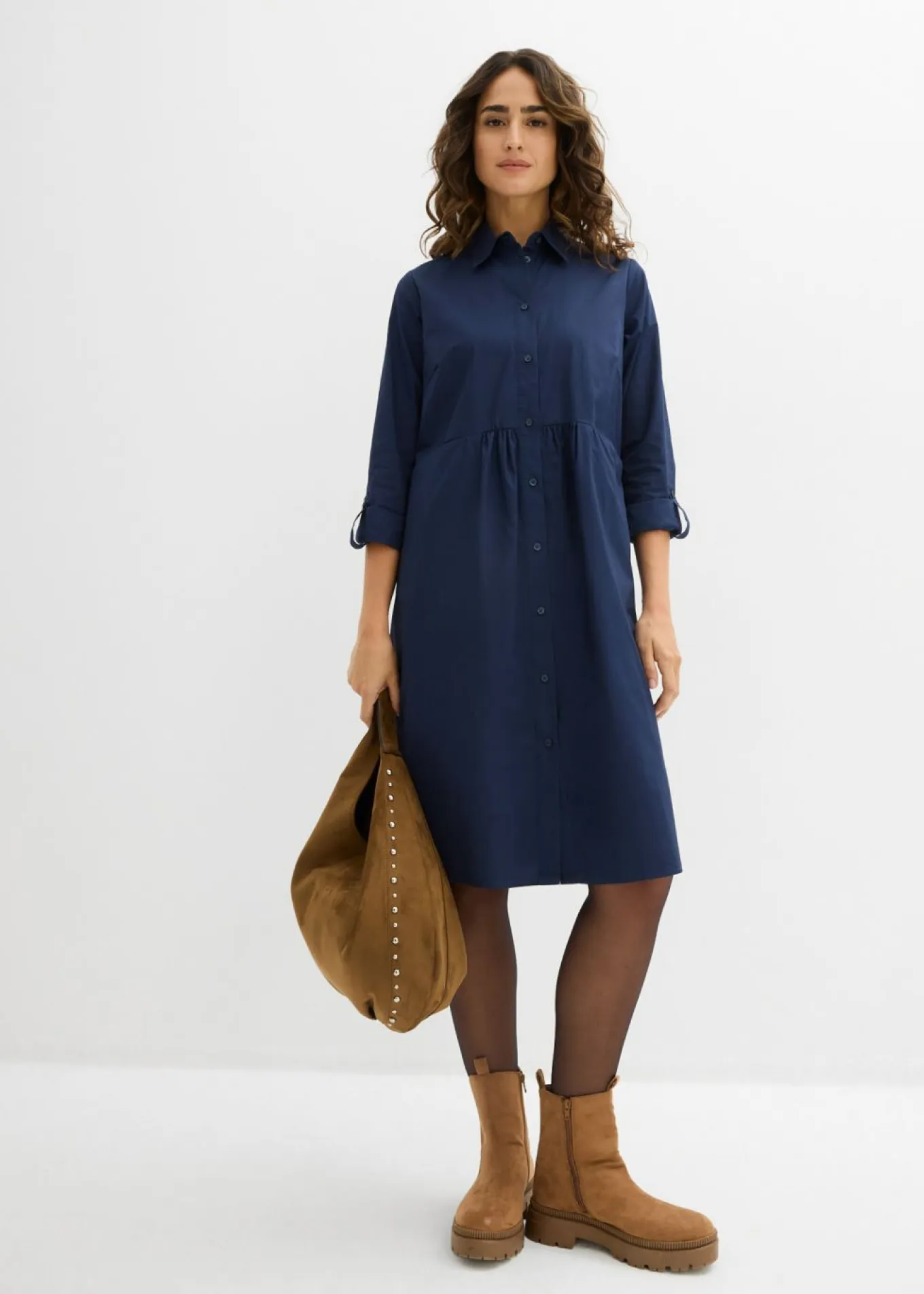Vestido camisero de algodón puro