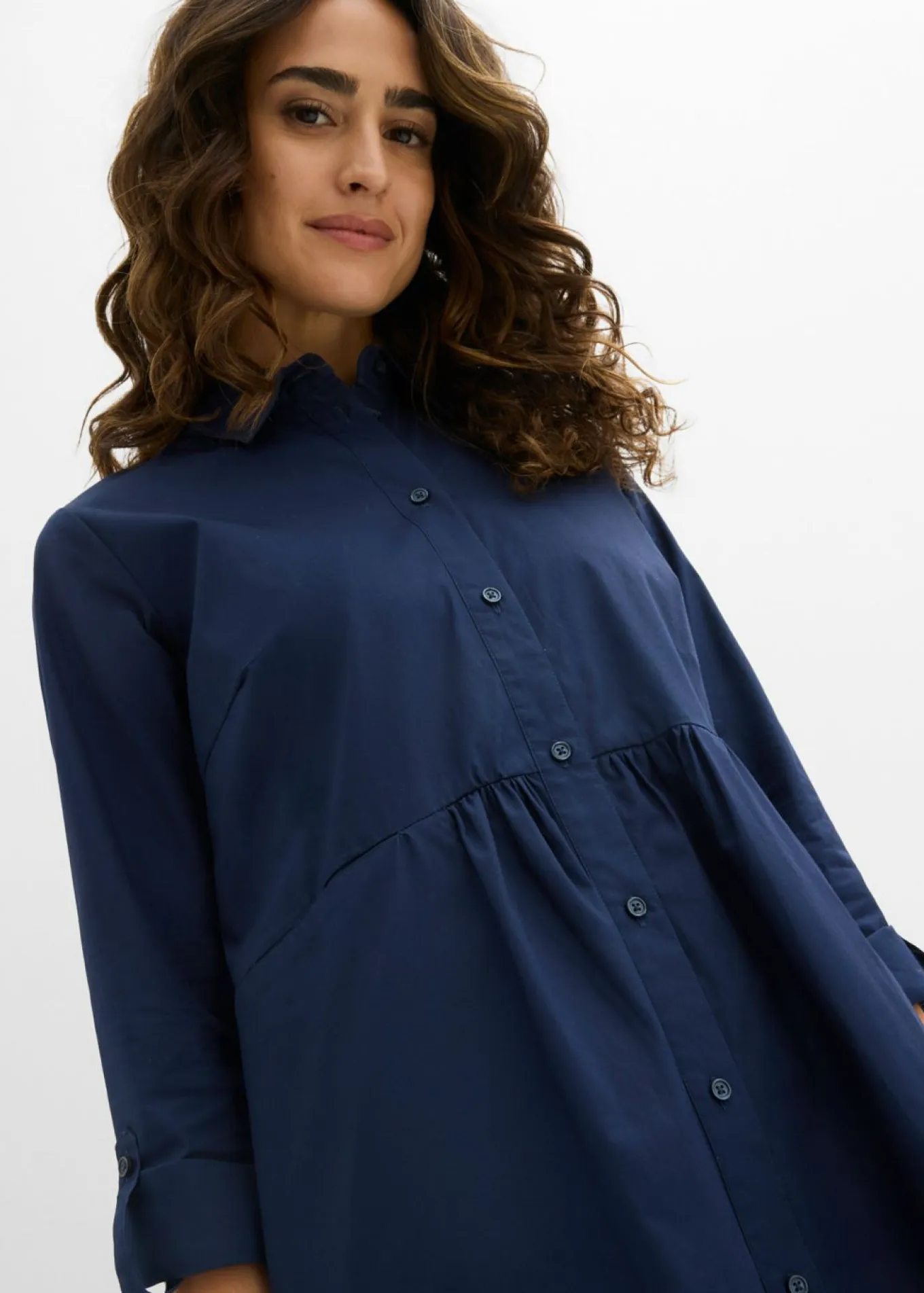 Vestido camisero de algodón puro