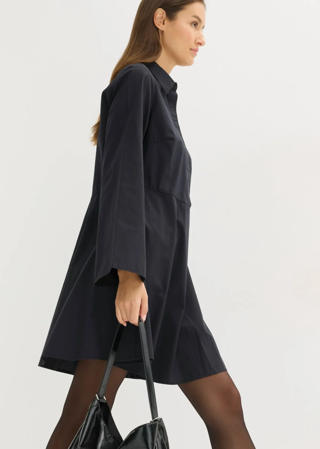 Vestido camisero de algodón puro