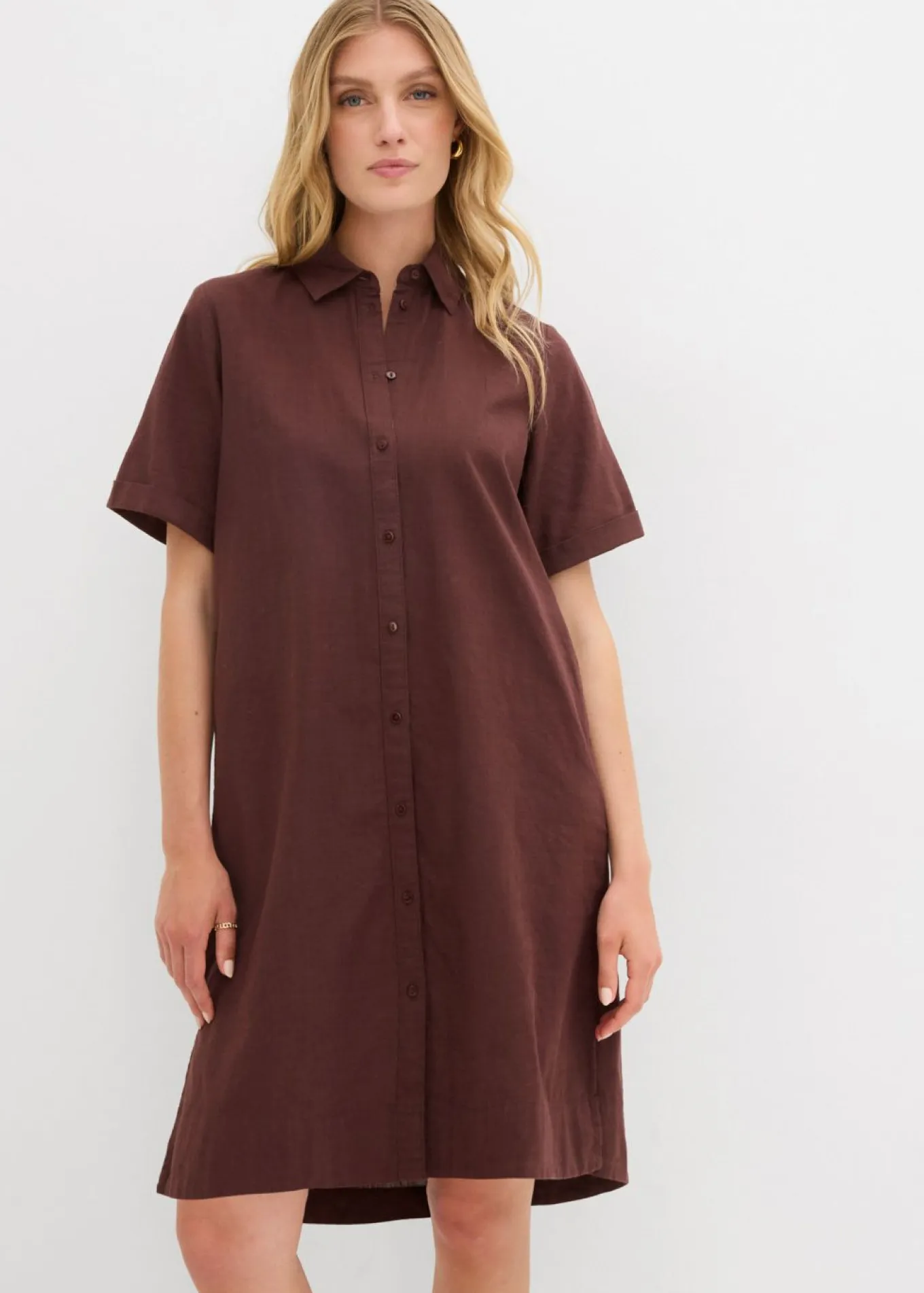 Vestido camisero de algodón puro