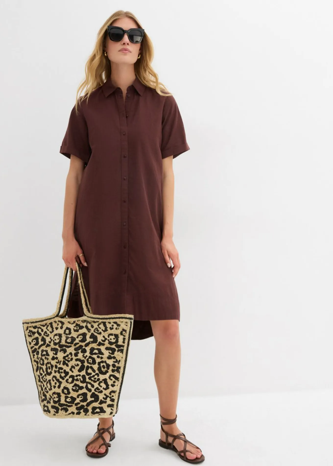 Vestido camisero de algodón puro