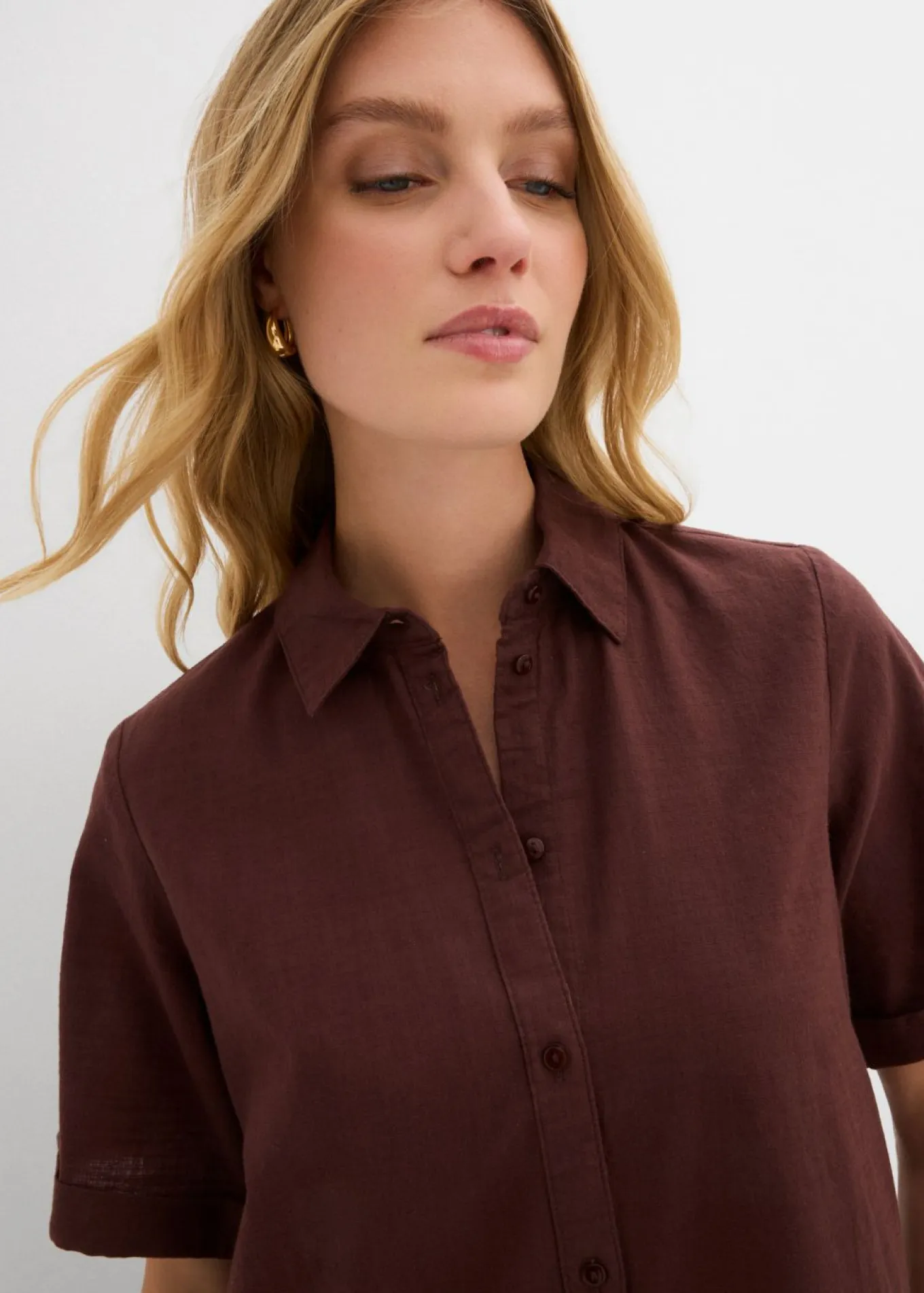 Vestido camisero de algodón puro