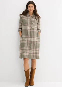 Vestido camisero de algodón puro