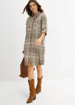 Vestido camisero de algodón puro