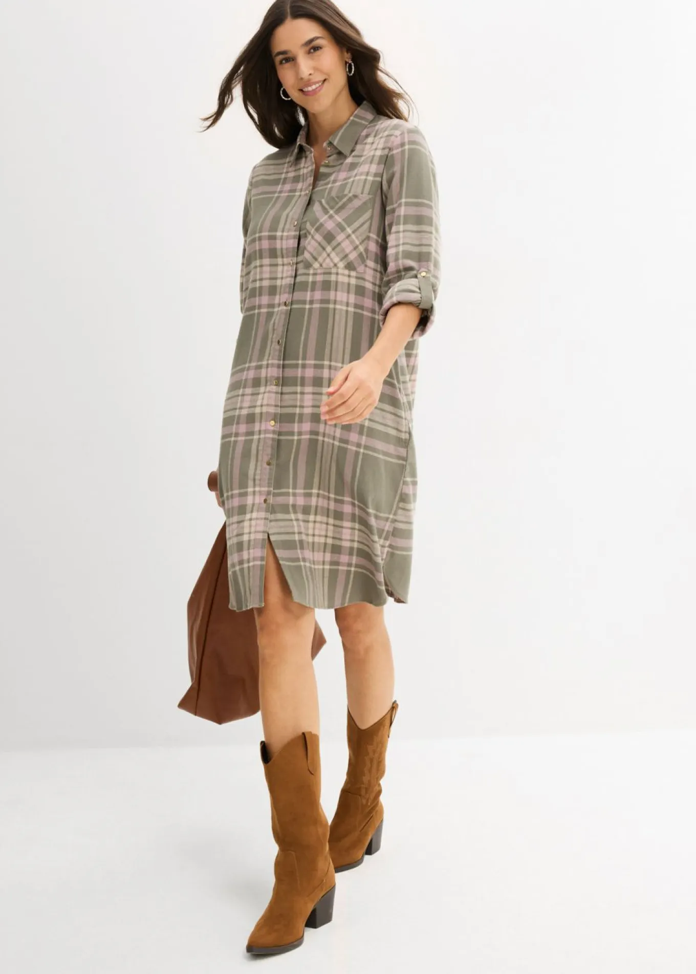 Vestido camisero de algodón puro
