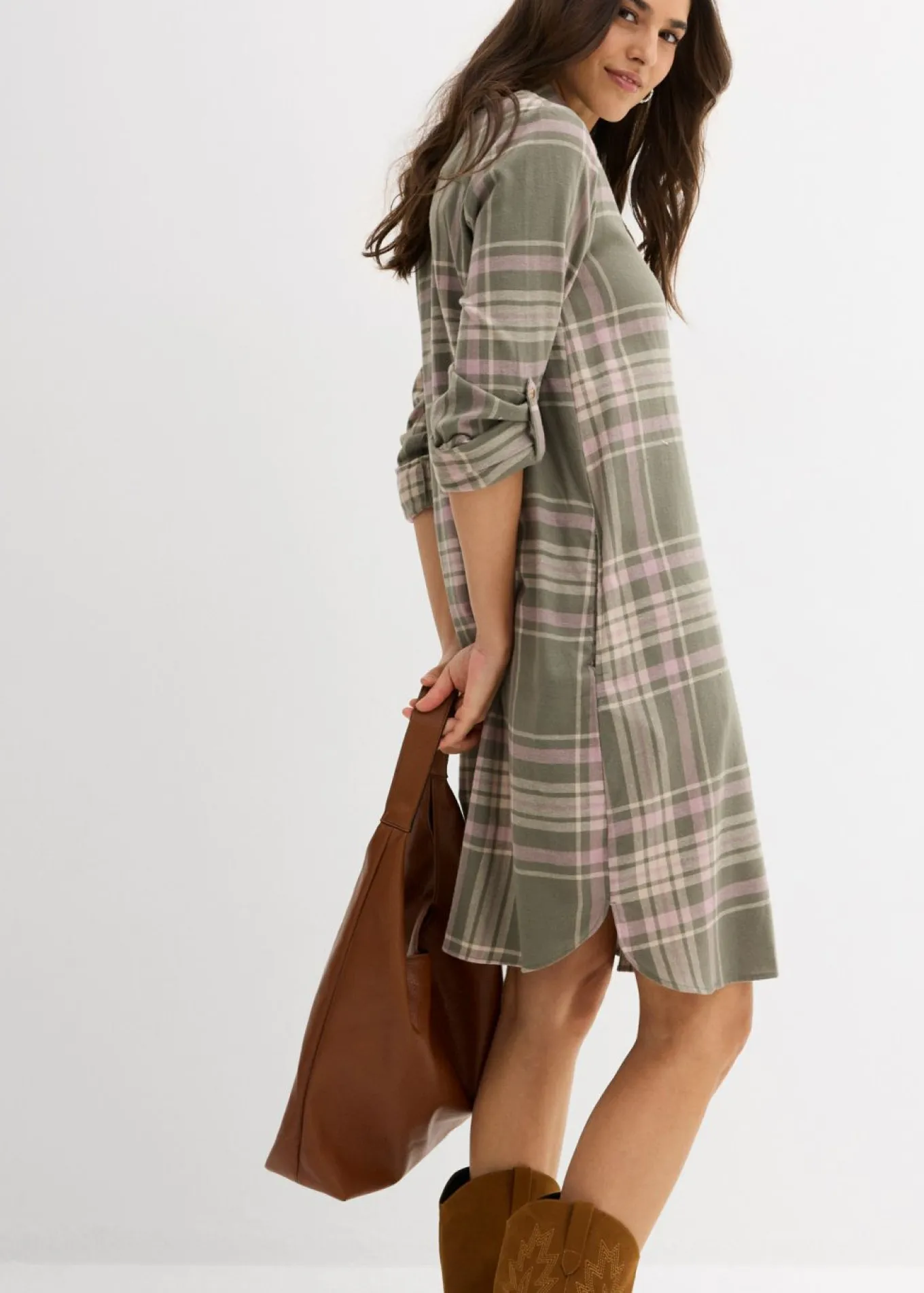 Vestido camisero de algodón puro