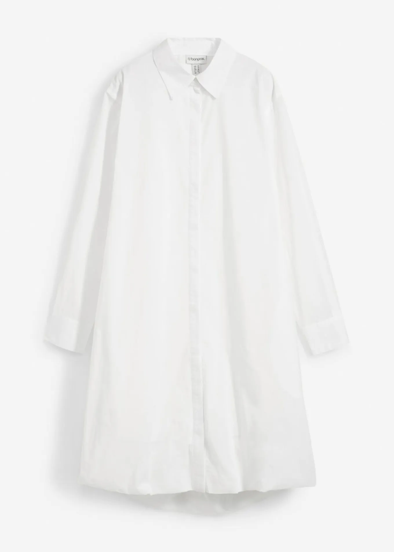 Vestido camisero de algodón puro con dobladillo abullonado