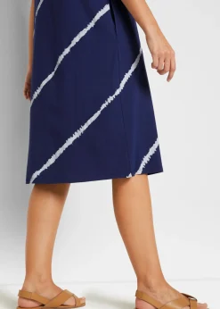 Vestido camisero de algodón orgánico hasta la rodilla con bolsillos y línea en A