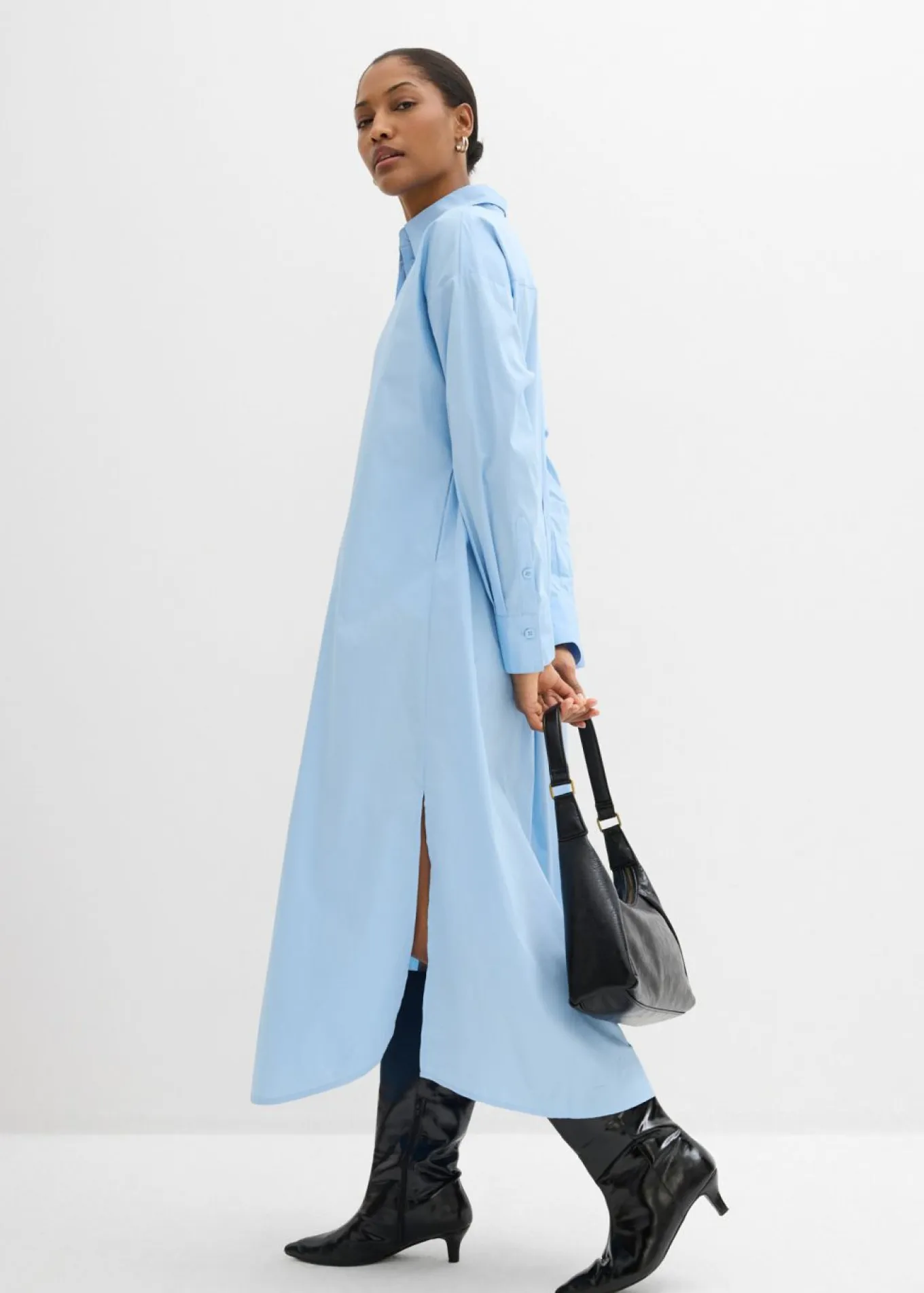 Vestido camisero de algodón puro