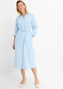 Vestido camisero de algodón puro