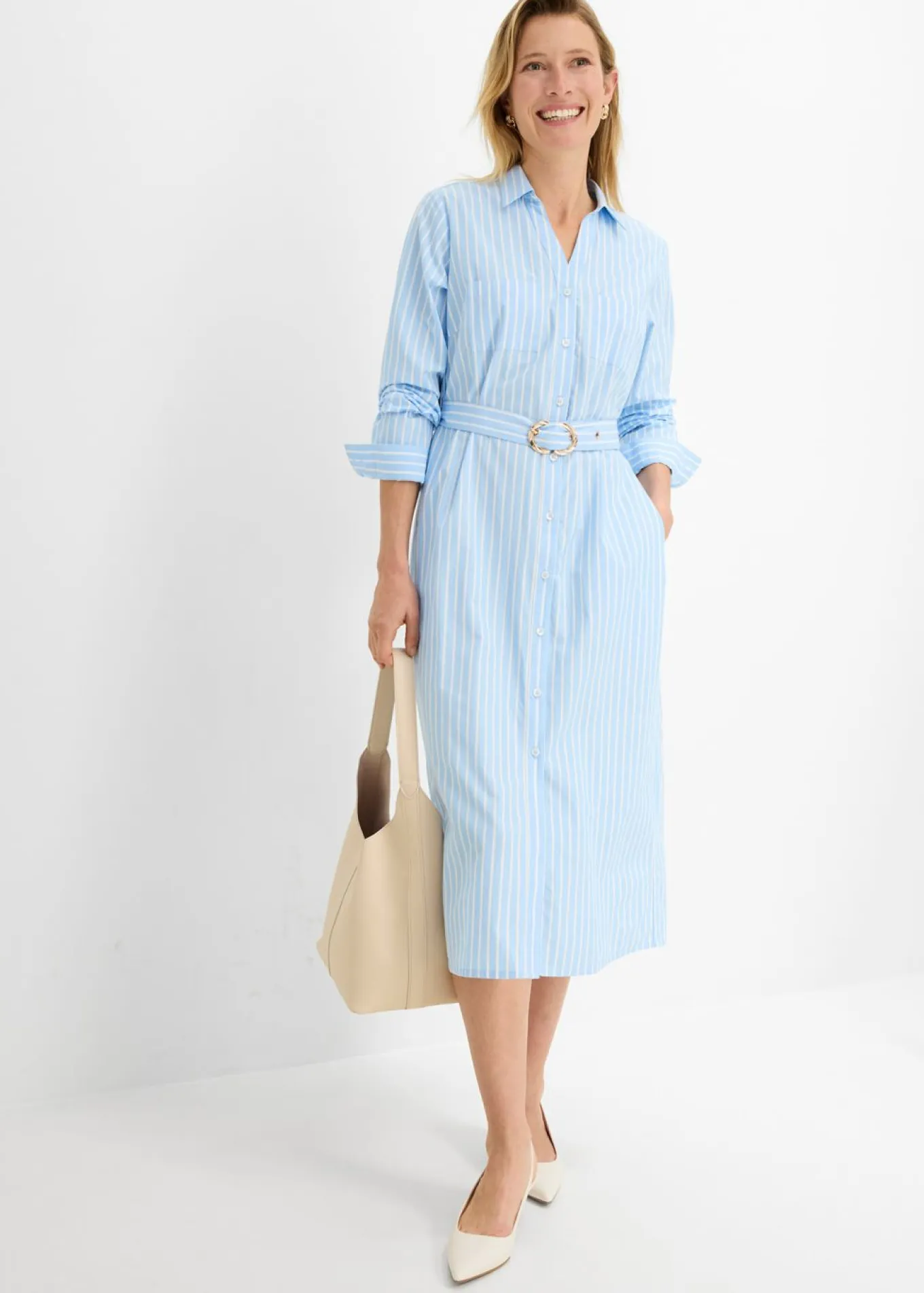 Vestido camisero de algodón puro