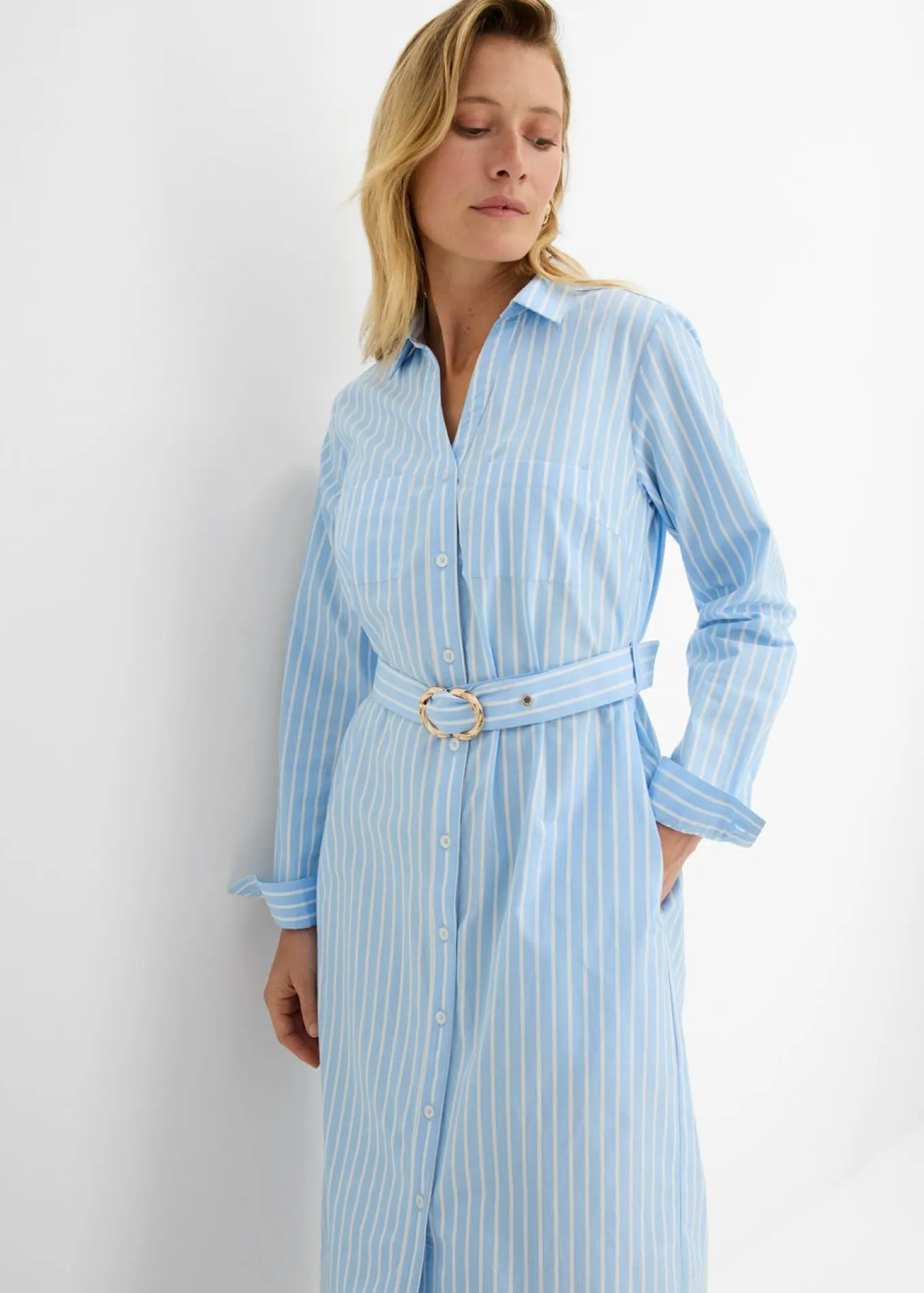 Vestido camisero de algodón puro