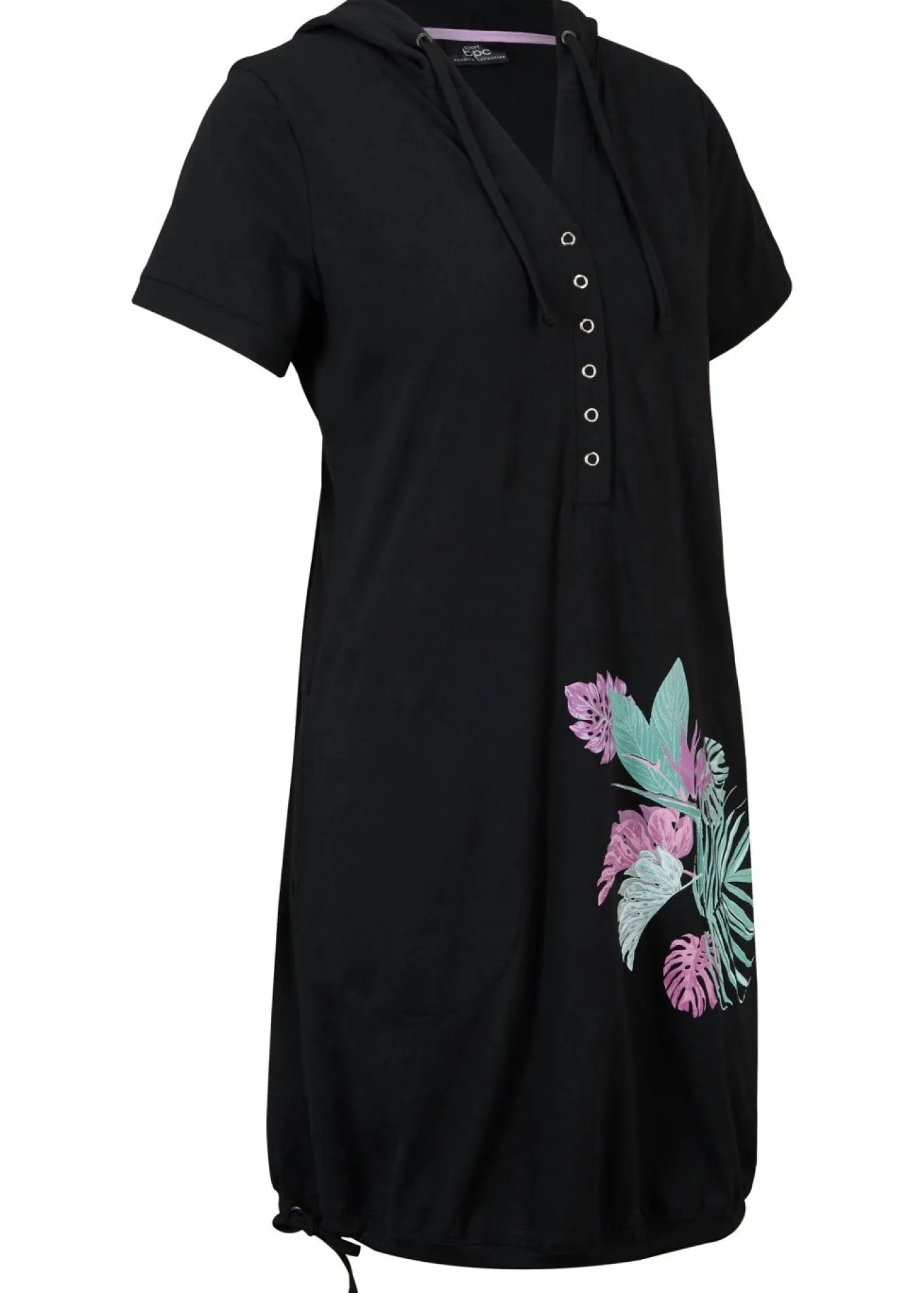 Vestido camisero de algodón, manga corta