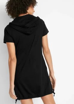 Vestido camisero de algodón, manga corta