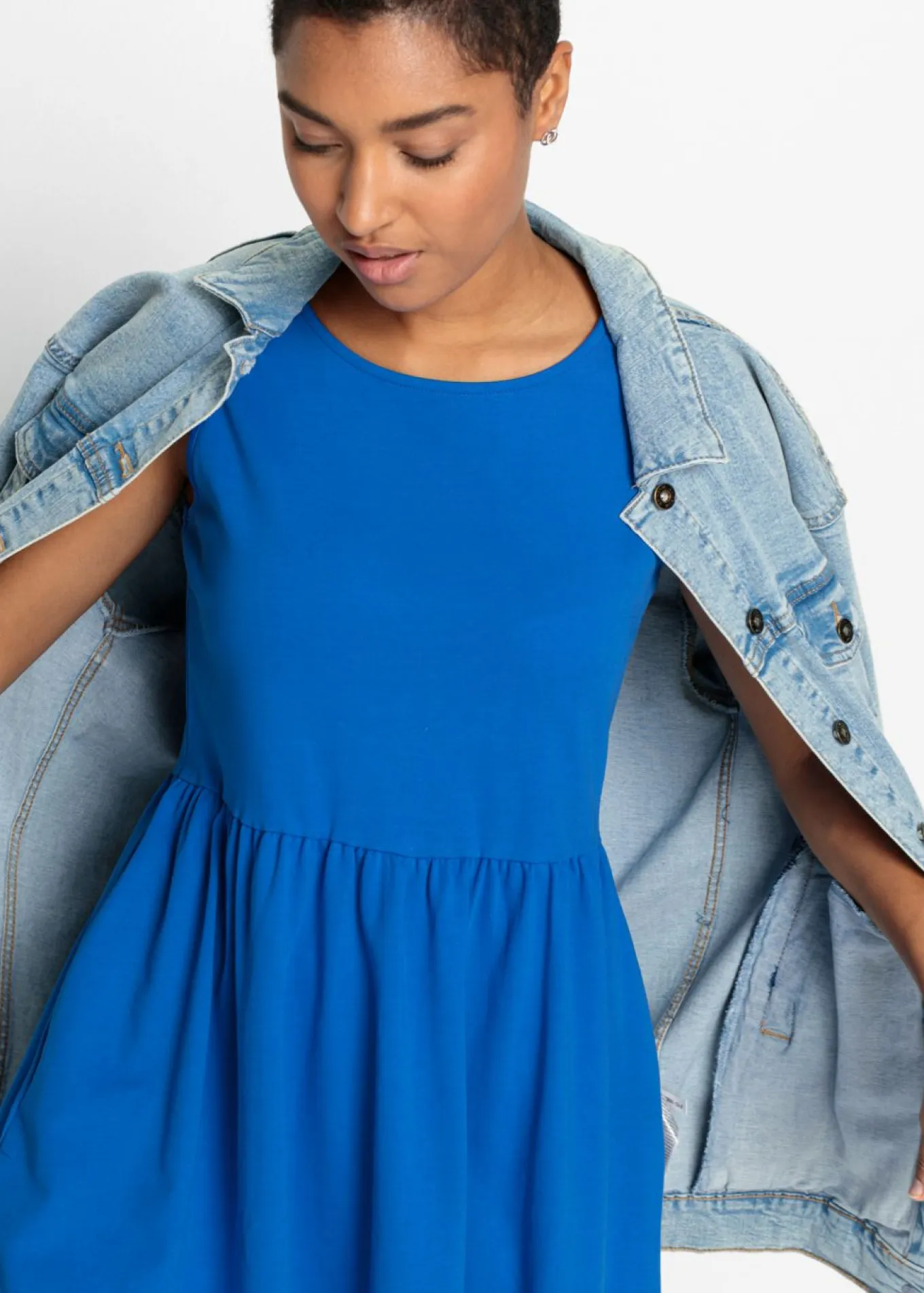Vestido camisero de algodón puro con bolsillos