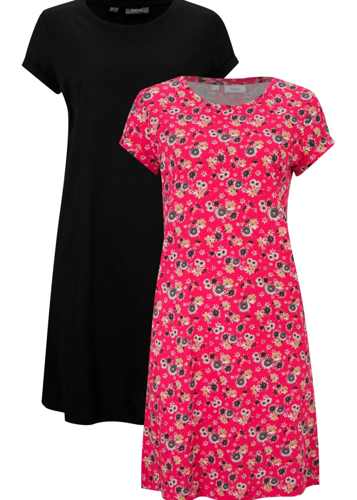 Vestido camisero de algodón puro con aberturas laterales (2 unidades)
