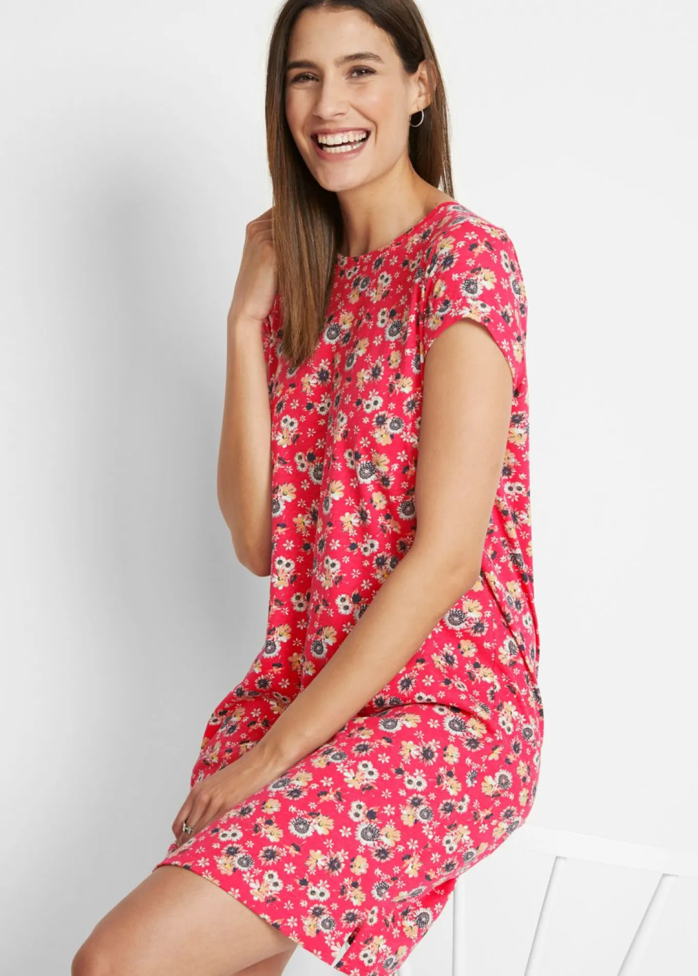 Vestido camisero de algodón puro con aberturas laterales (2 unidades)