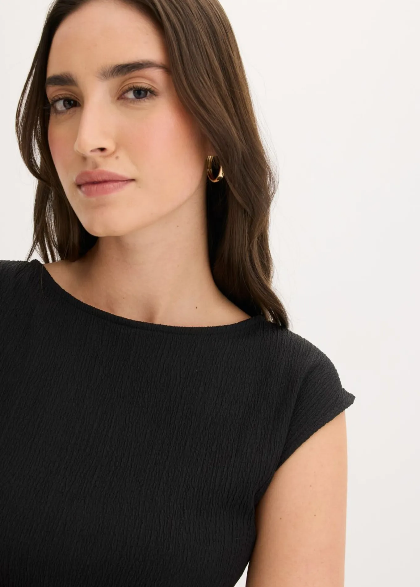 Vestido camisero de crepé estructurado