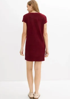 Vestido camisero de felpa