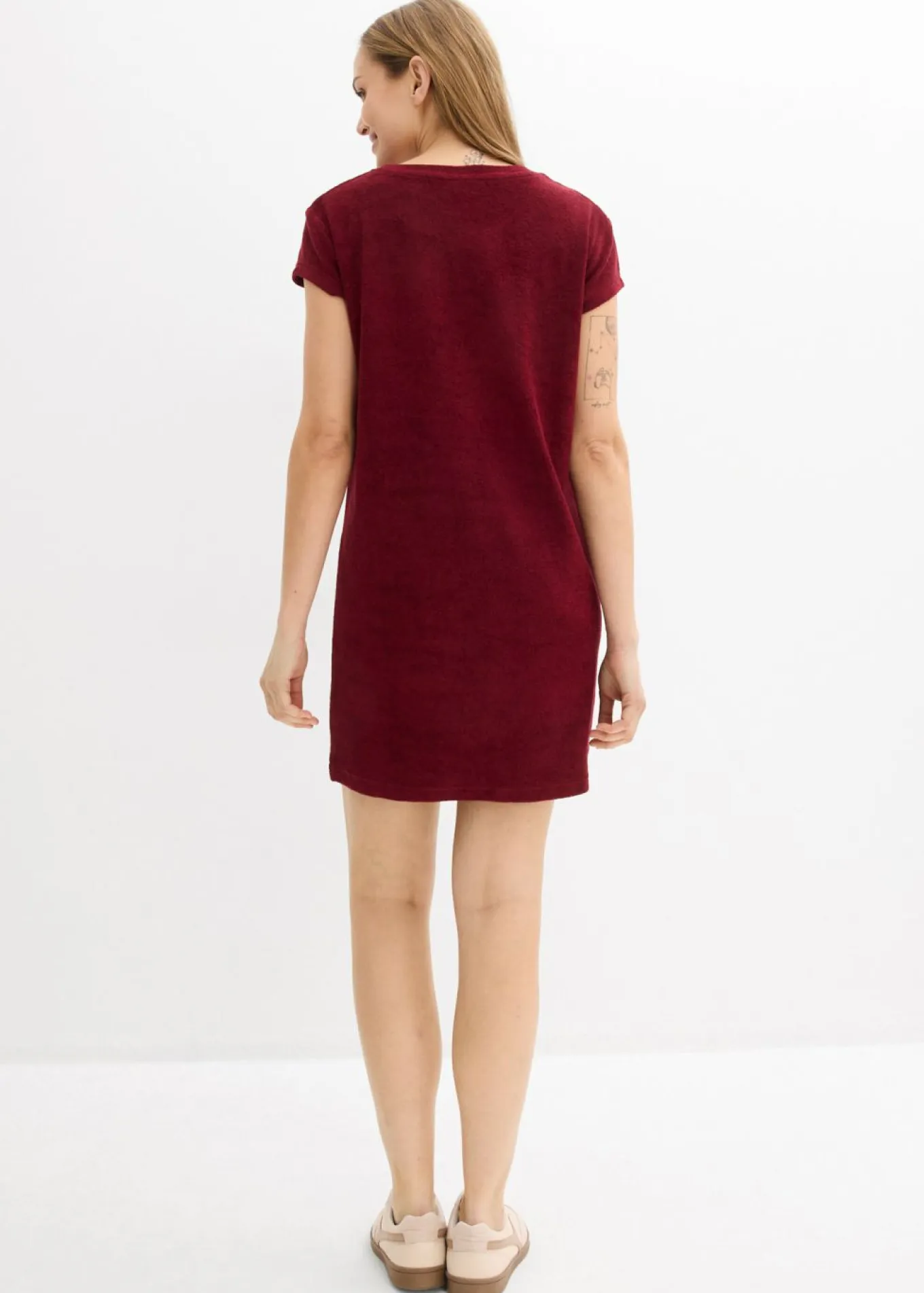 Vestido camisero de felpa