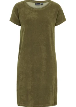 Vestido camisero de felpa