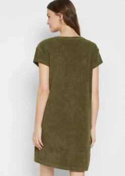 Vestido camisero de felpa