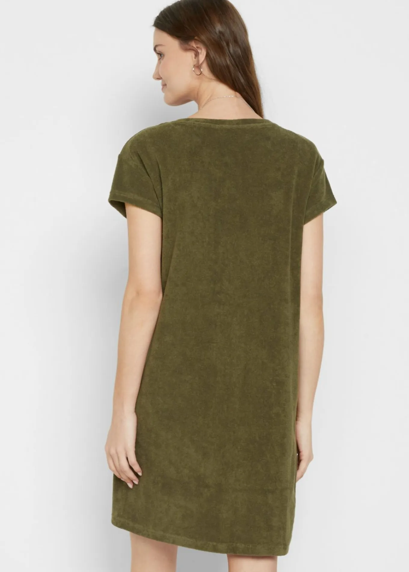 Vestido camisero de felpa