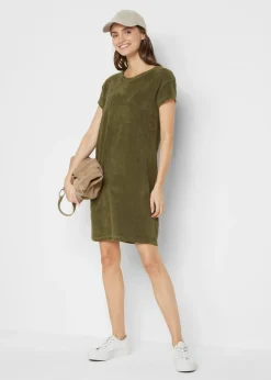 Vestido camisero de felpa