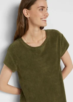 Vestido camisero de felpa