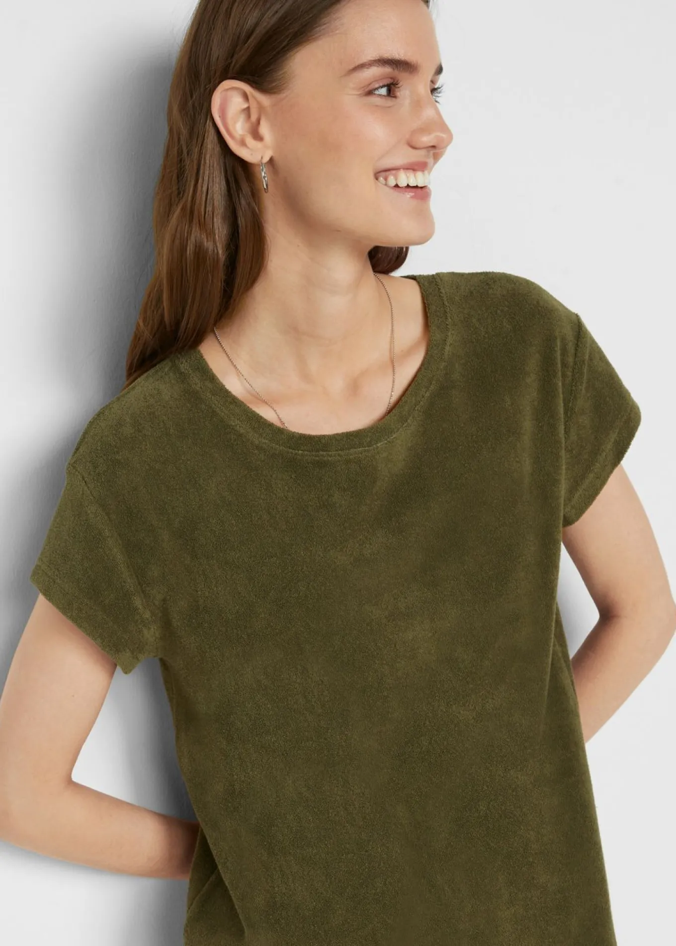 Vestido camisero de felpa