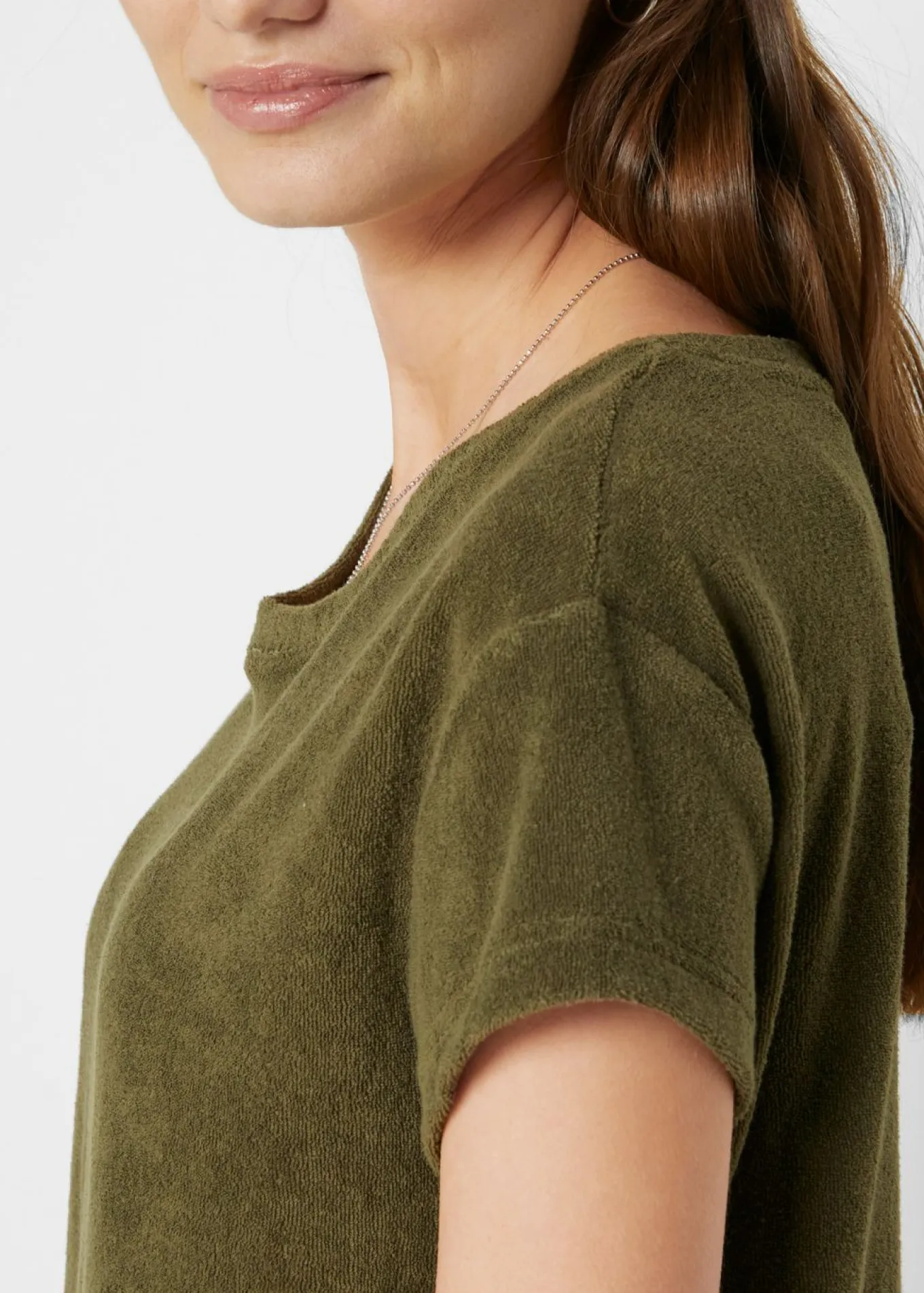 Vestido camisero de felpa