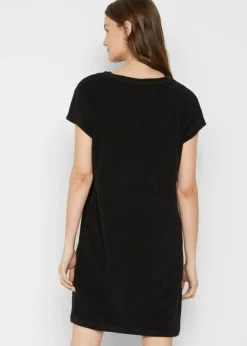 Vestido camisero de felpa