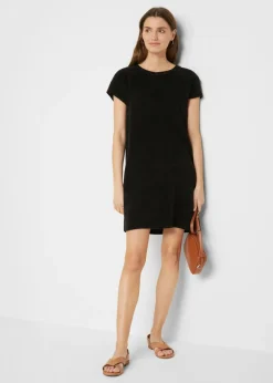 Vestido camisero de felpa