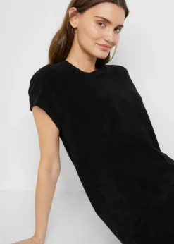 Vestido camisero de felpa