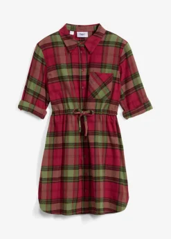 Vestido camisero de franela