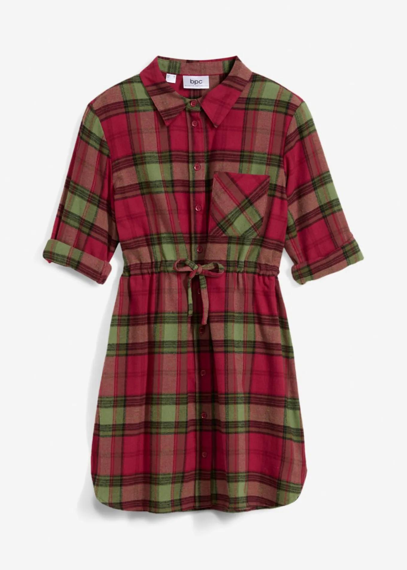 Vestido camisero de franela