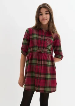 Vestido camisero de franela