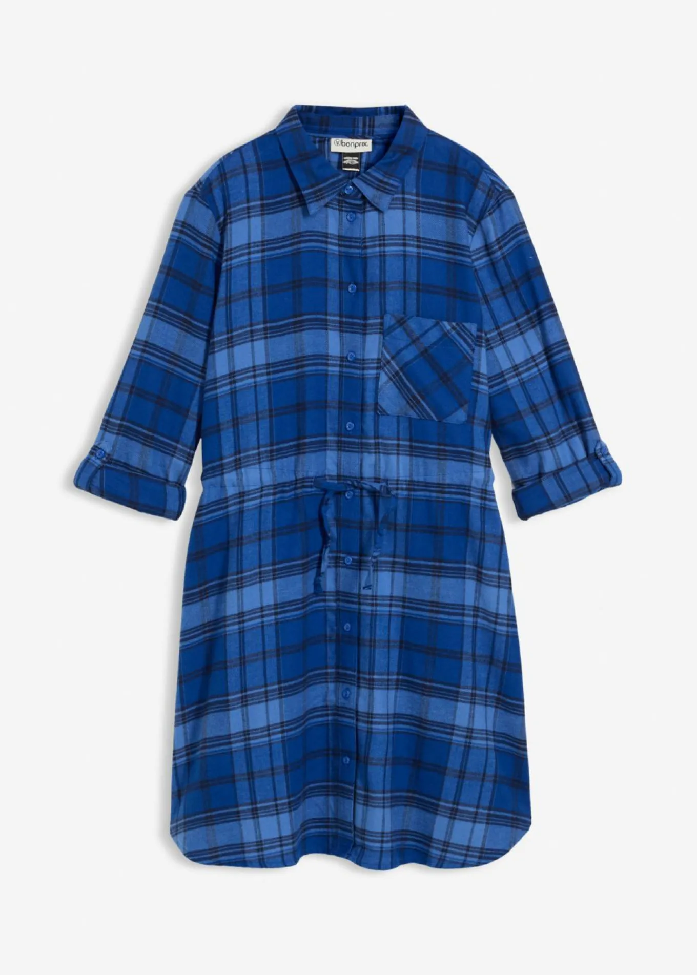 Vestido camisero de franela