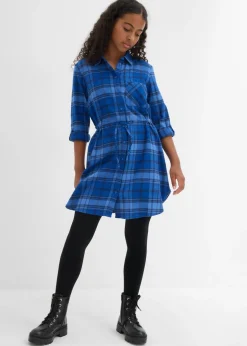 Vestido camisero de franela