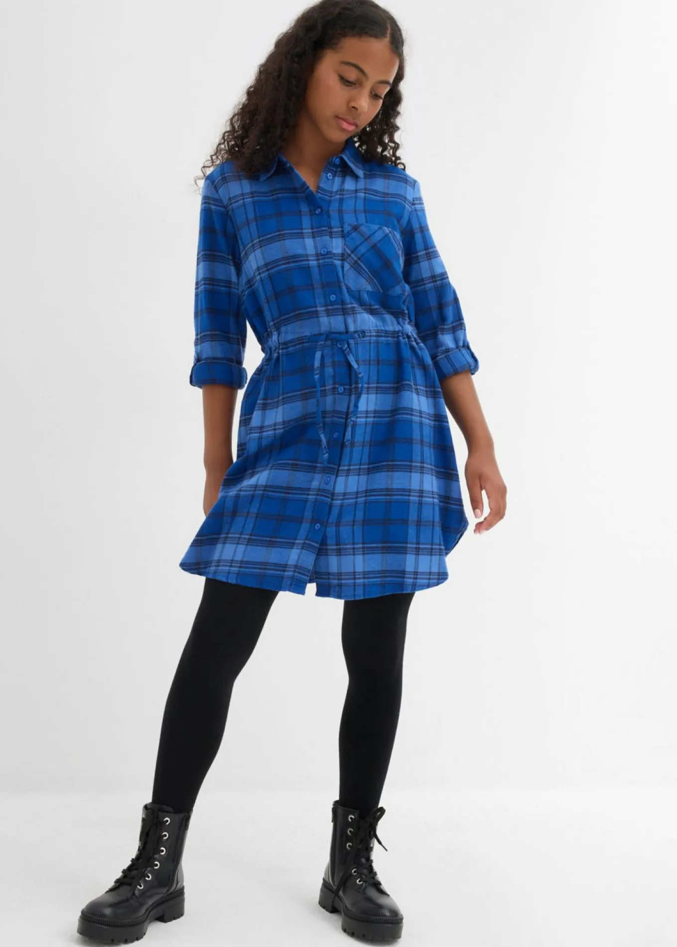 Vestido camisero de franela