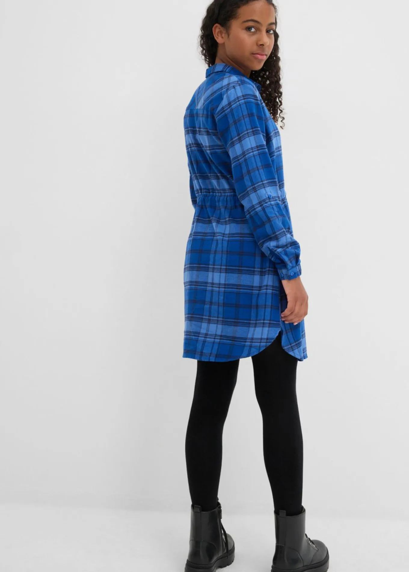 Vestido camisero de franela