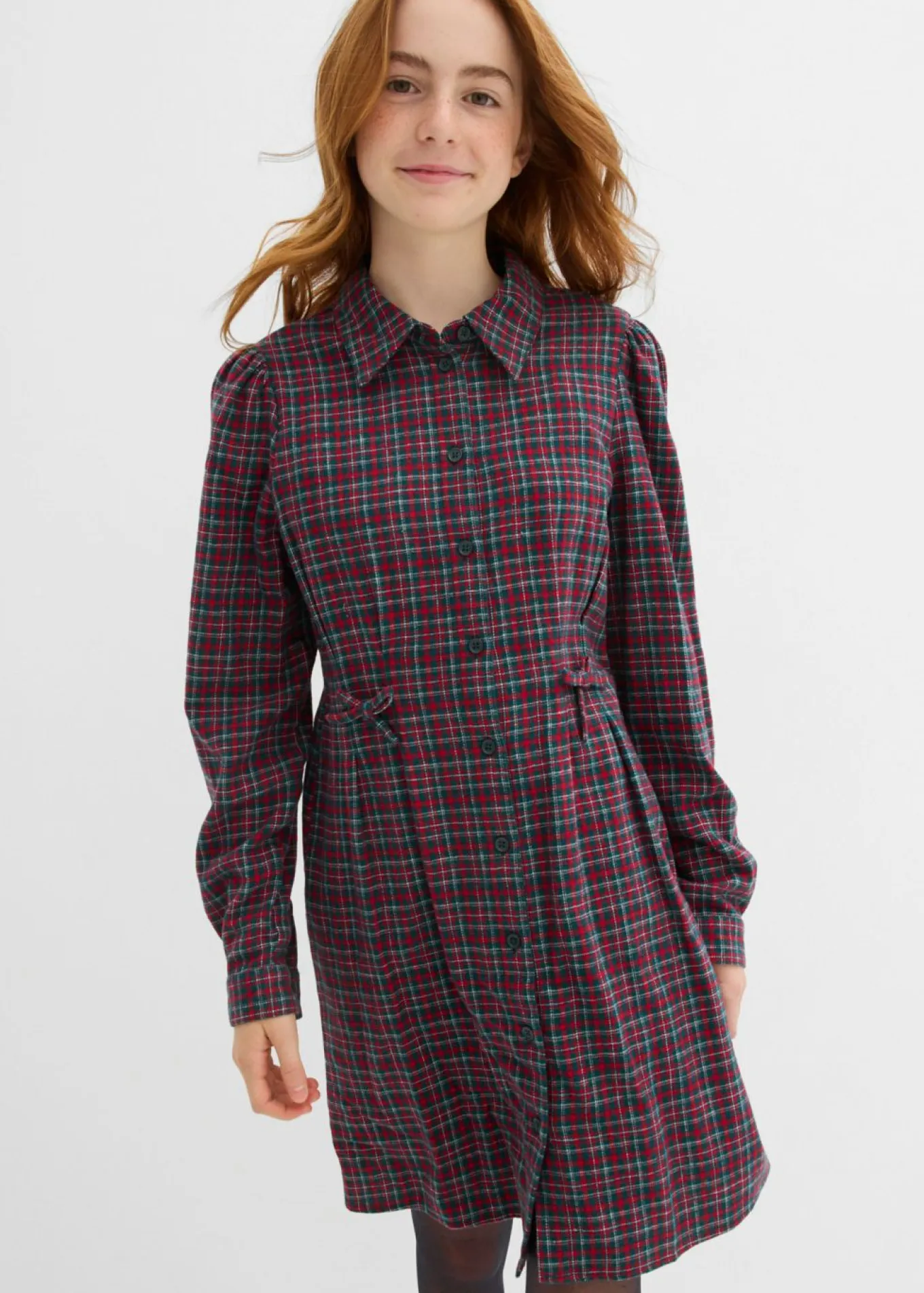 Vestido camisero de franela