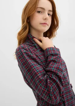 Vestido camisero de franela